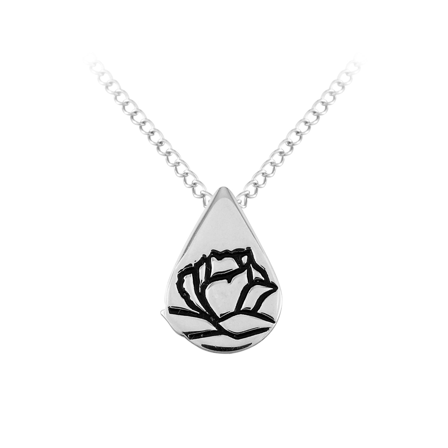 Sterling Silver Memorial Tear Pendant Necklace