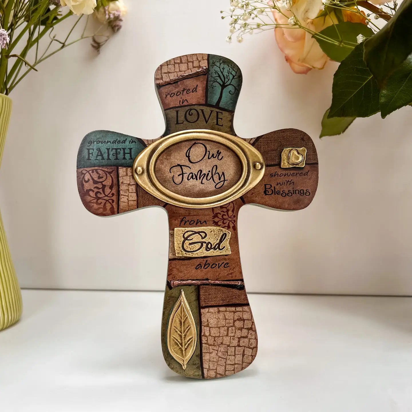 Our Family Collage Wall Cross
