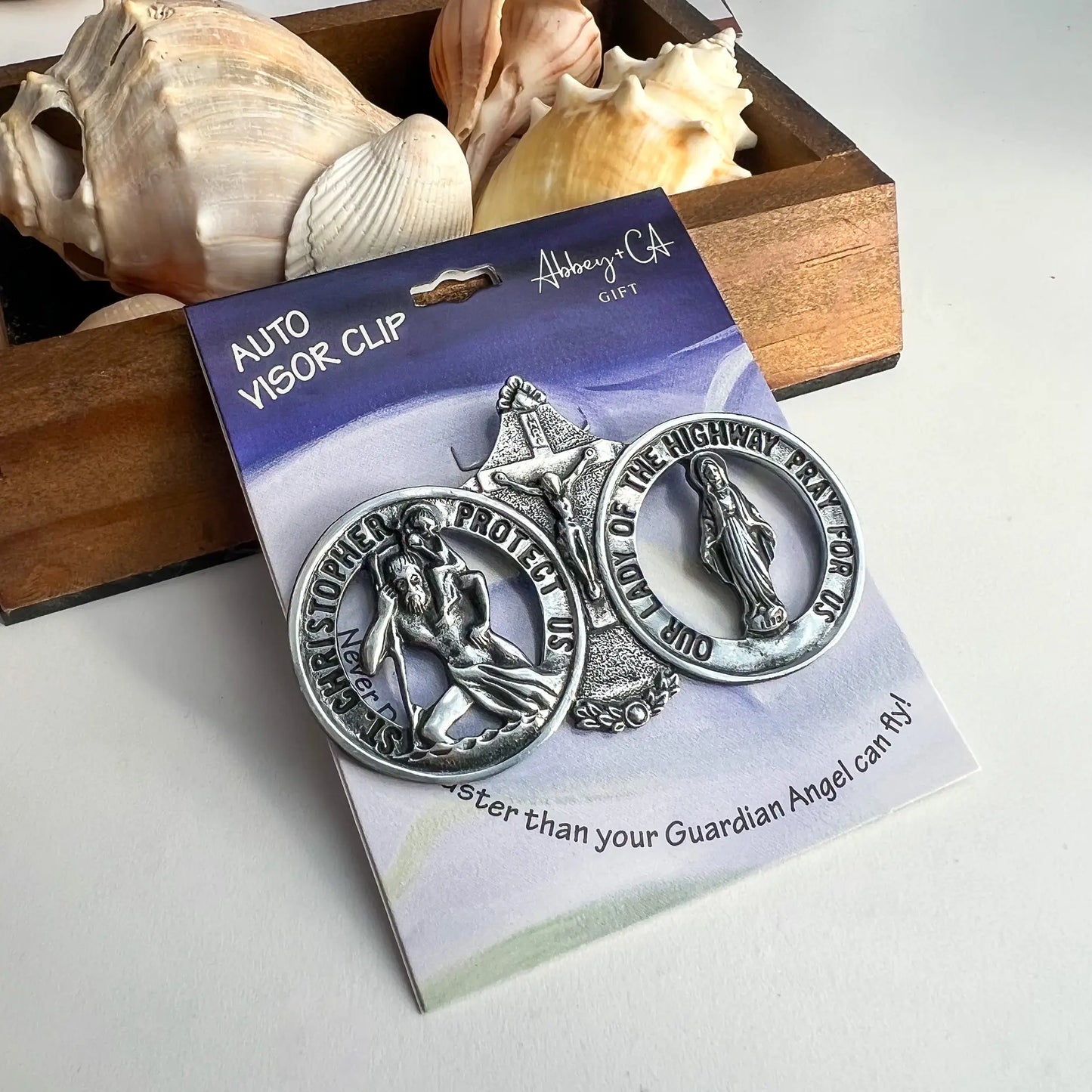 St. Christopher & Our Lady of the Highway Visor Clip