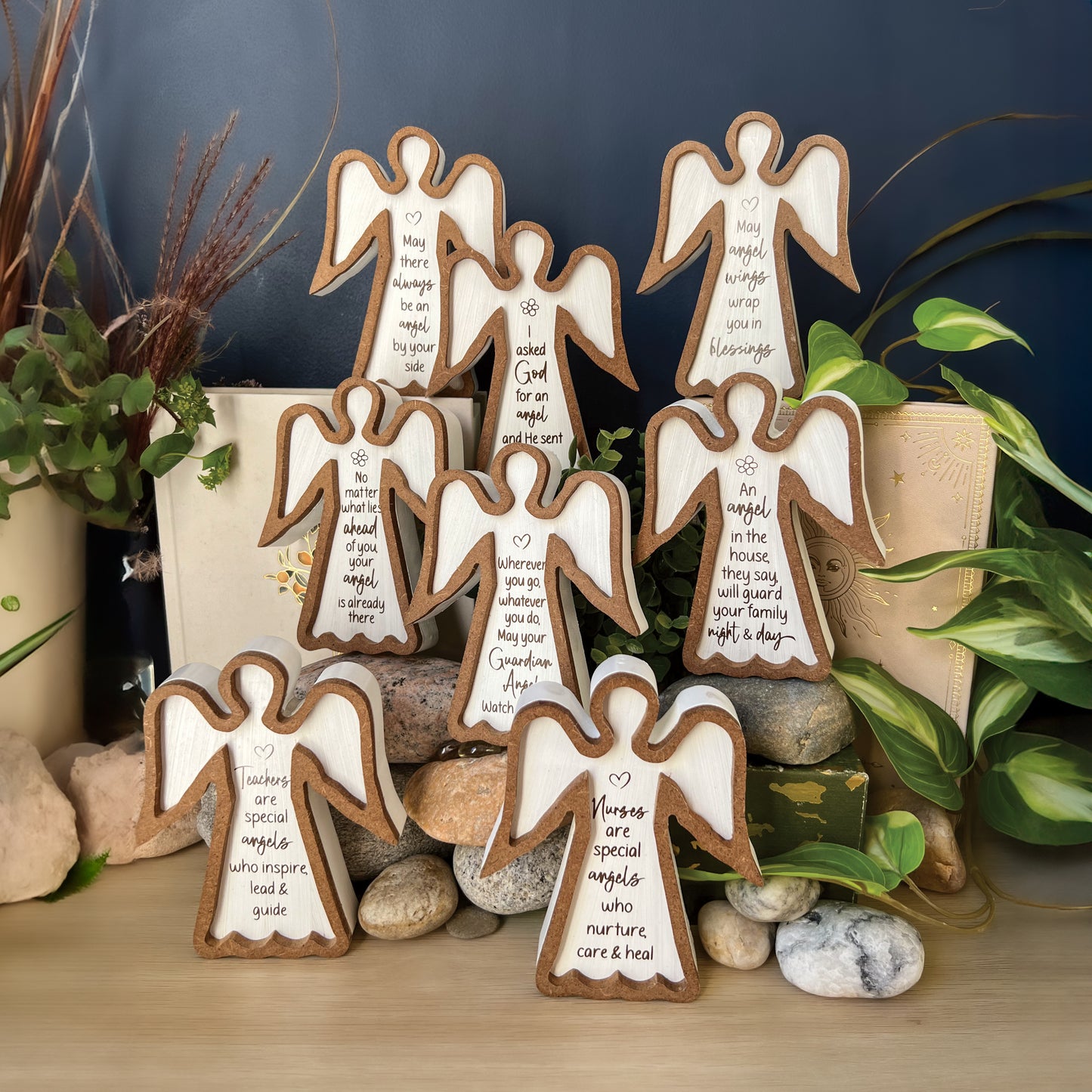 Framed Standing Angel Plaques