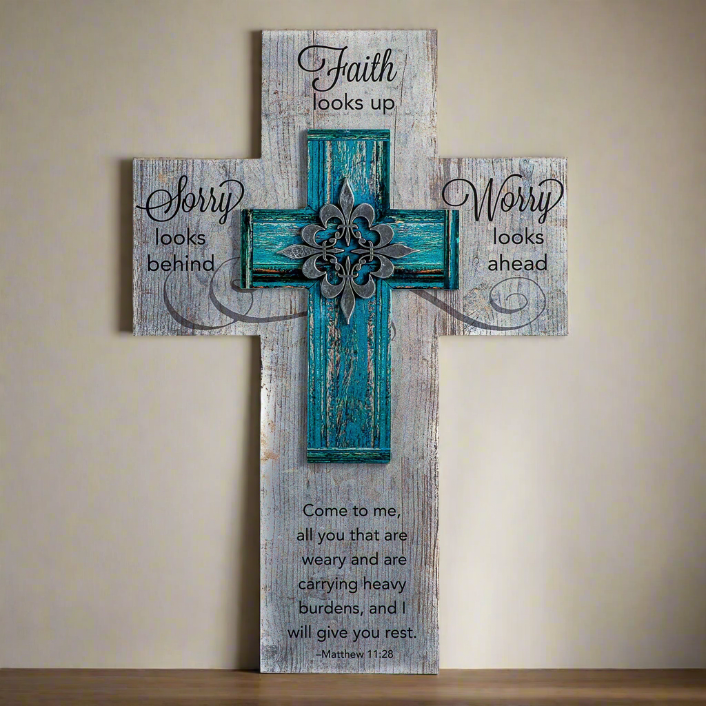 Faith Looks Up Wall Cross