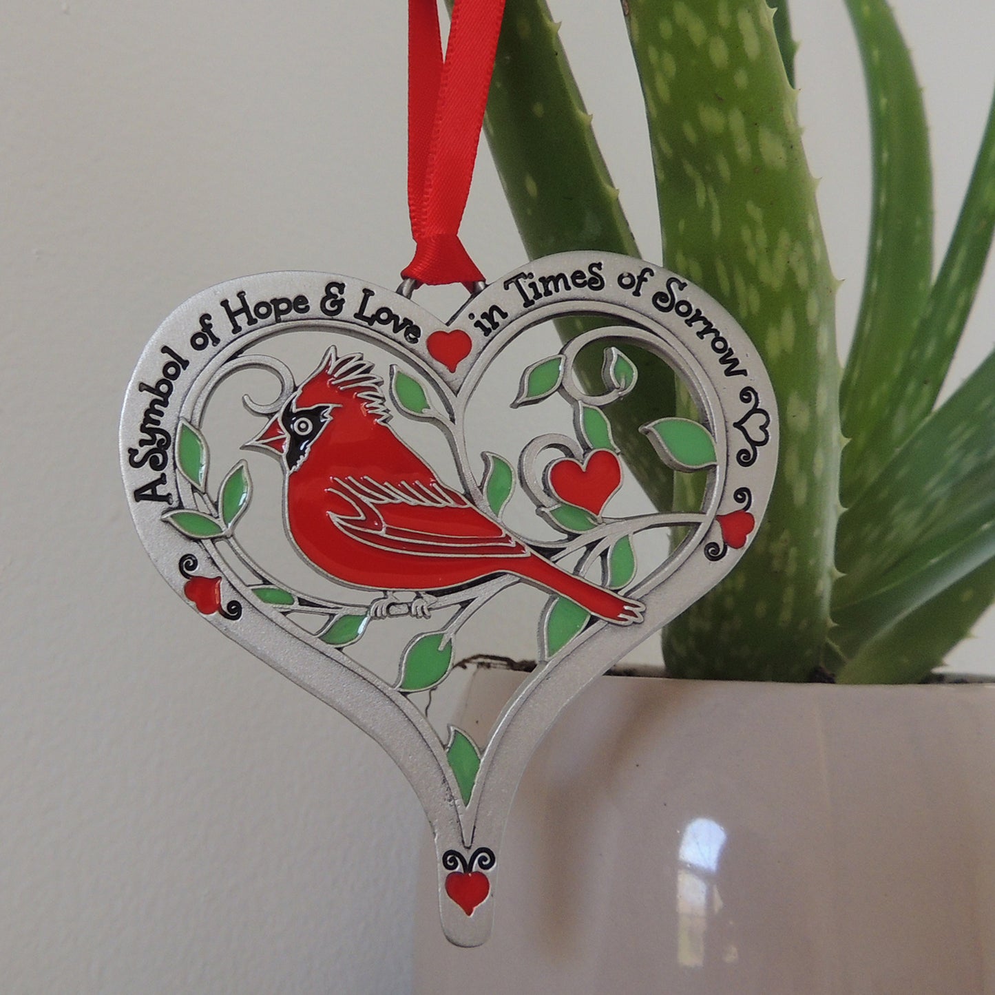 Cardinal Heart Ornament