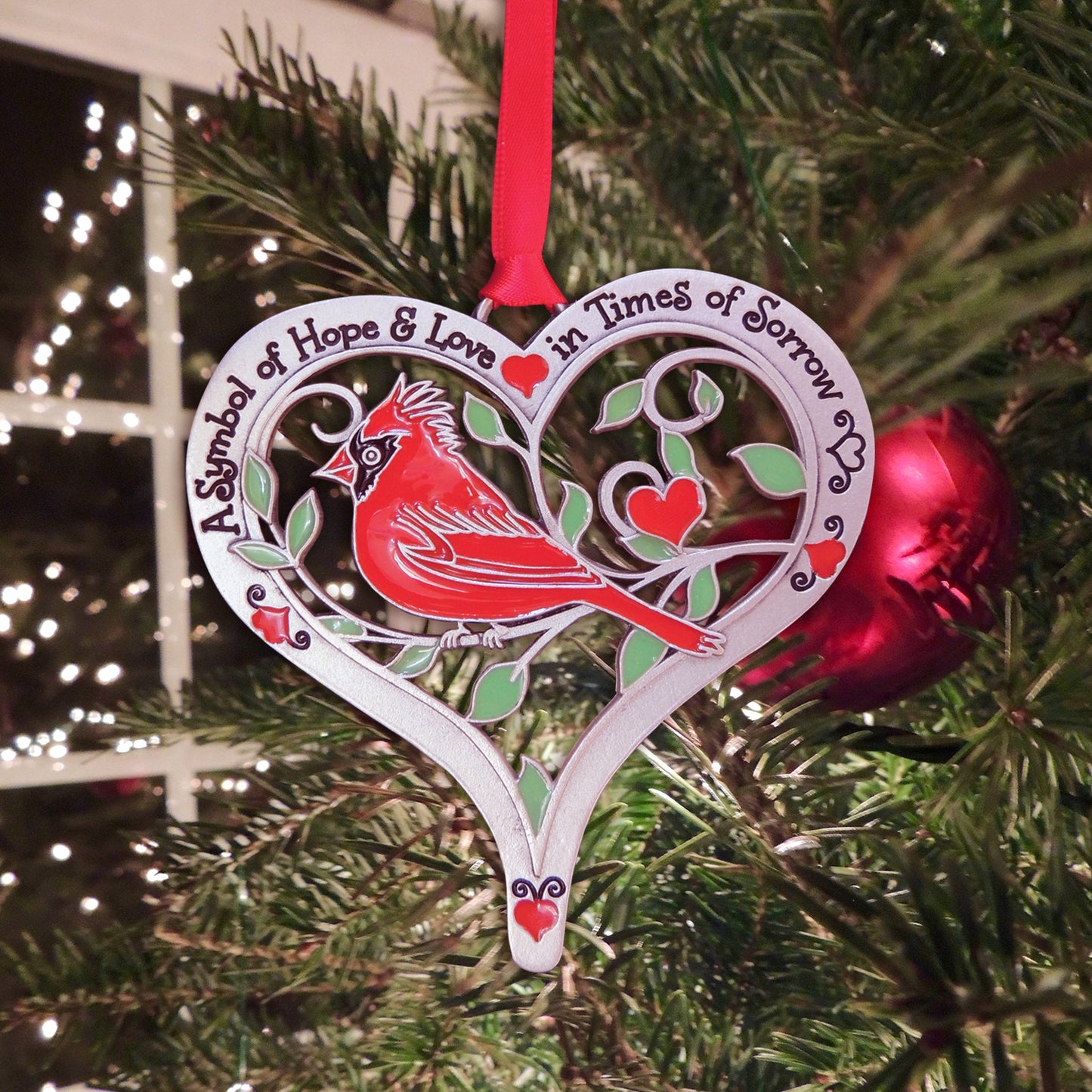 Cardinal Heart Ornament