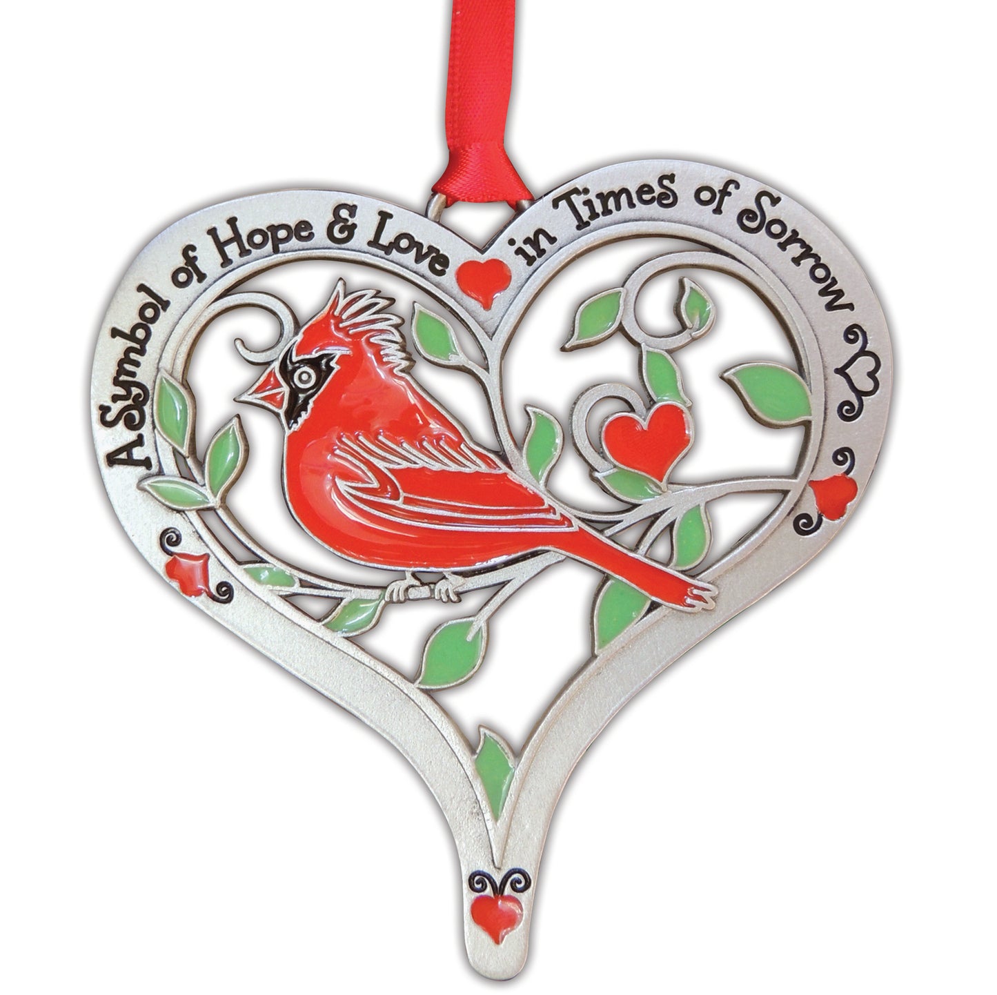 Cardinal Heart Ornament