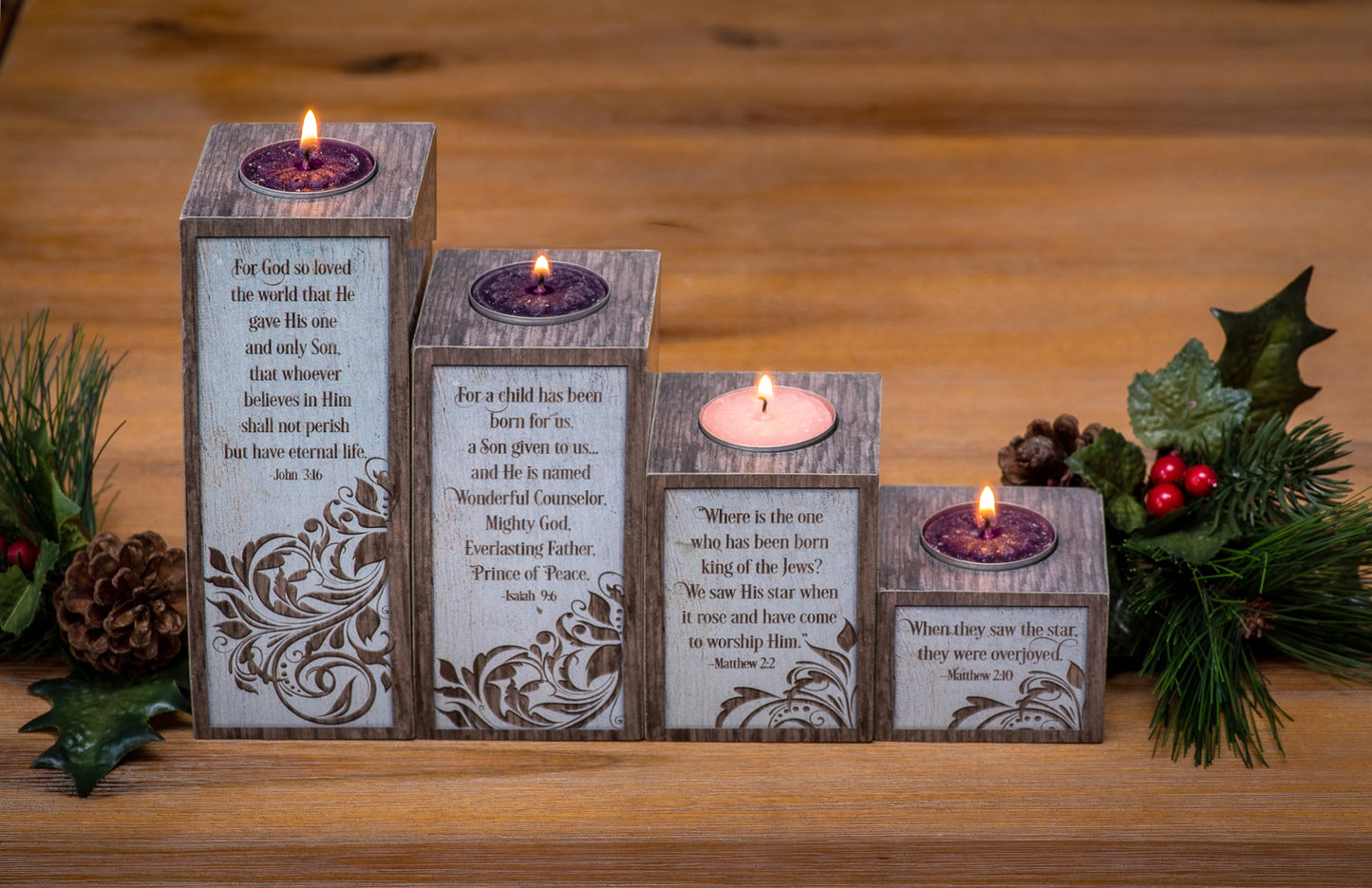 Advent Pillar Candle Holders