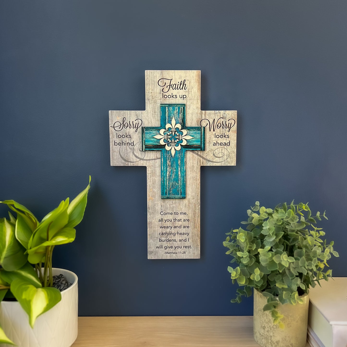 Faith Looks Up Wall Cross