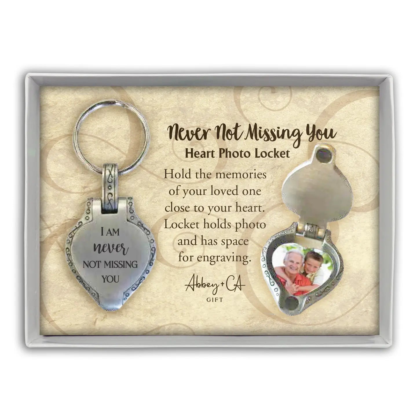 Memorial Heart Locket Key Ring