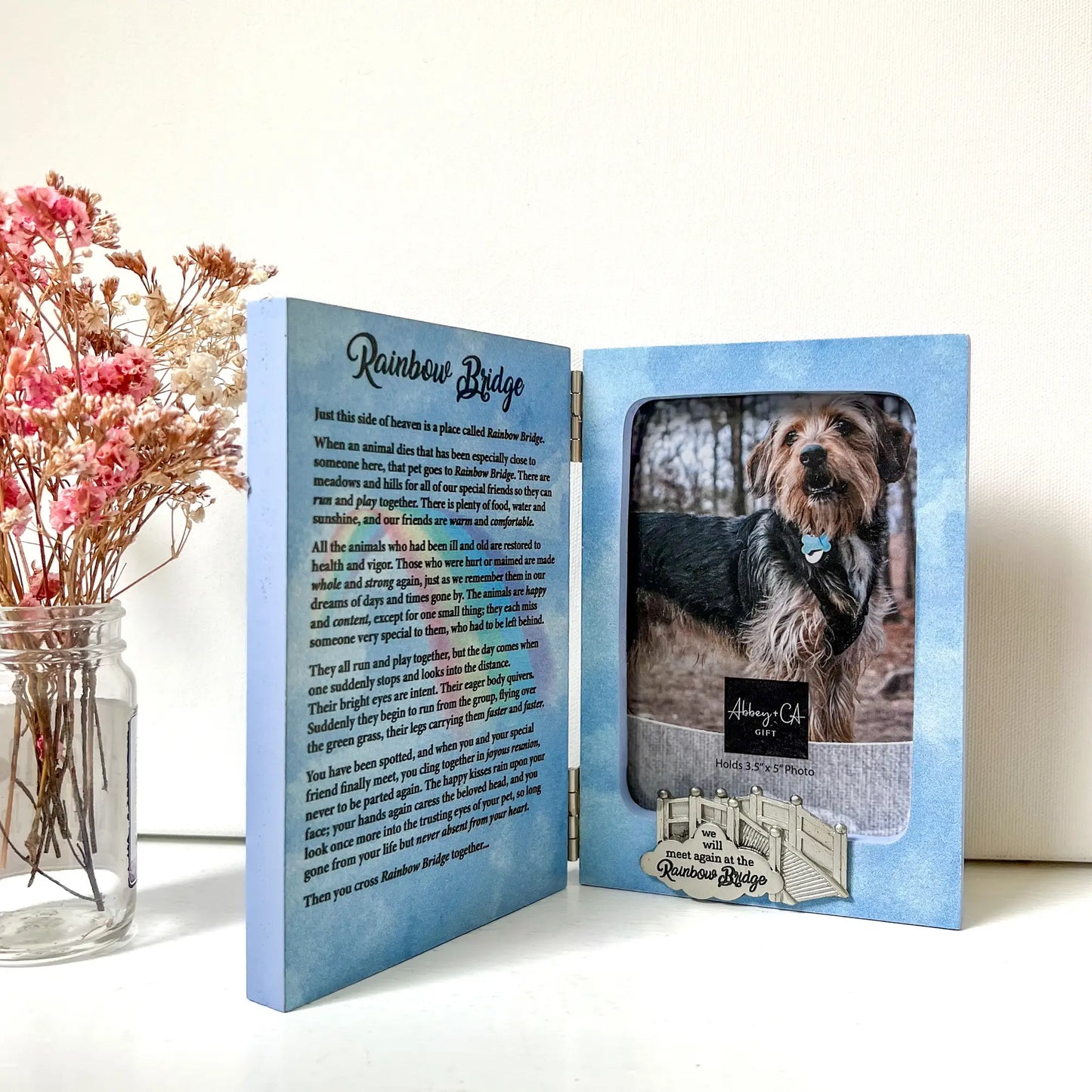 Rainbow Bridge Pet Memorial Hinged Frame