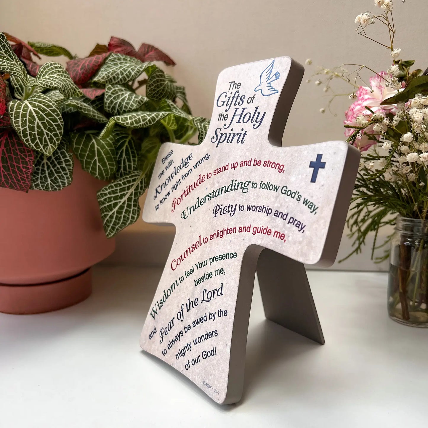 Gifts of the Holy Spirit Cross Plaque