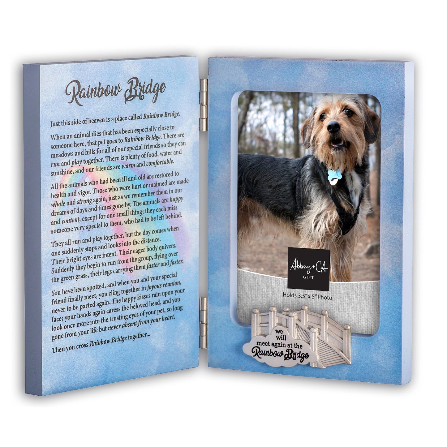 Rainbow Bridge Pet Memorial Hinged Frame