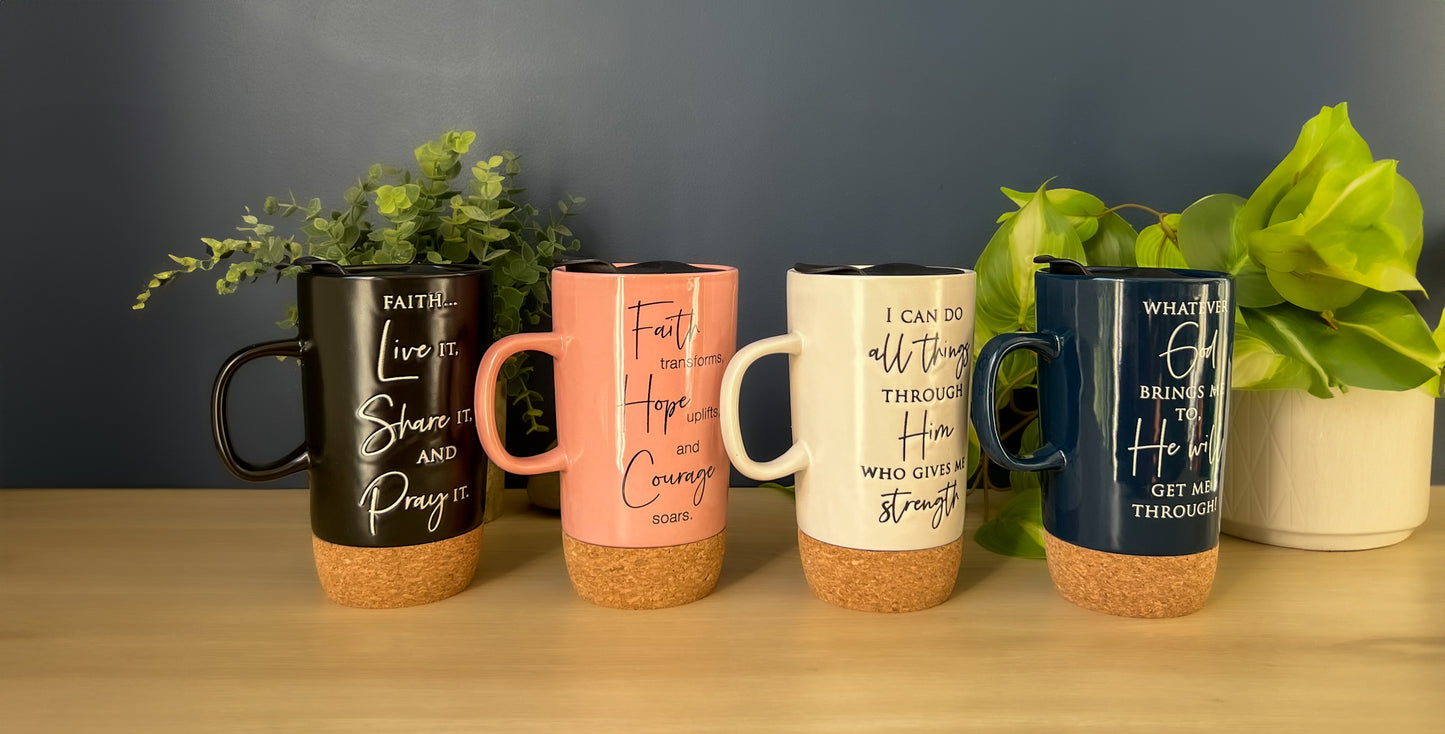 Ceramic Cork Bottom Travel Mugs