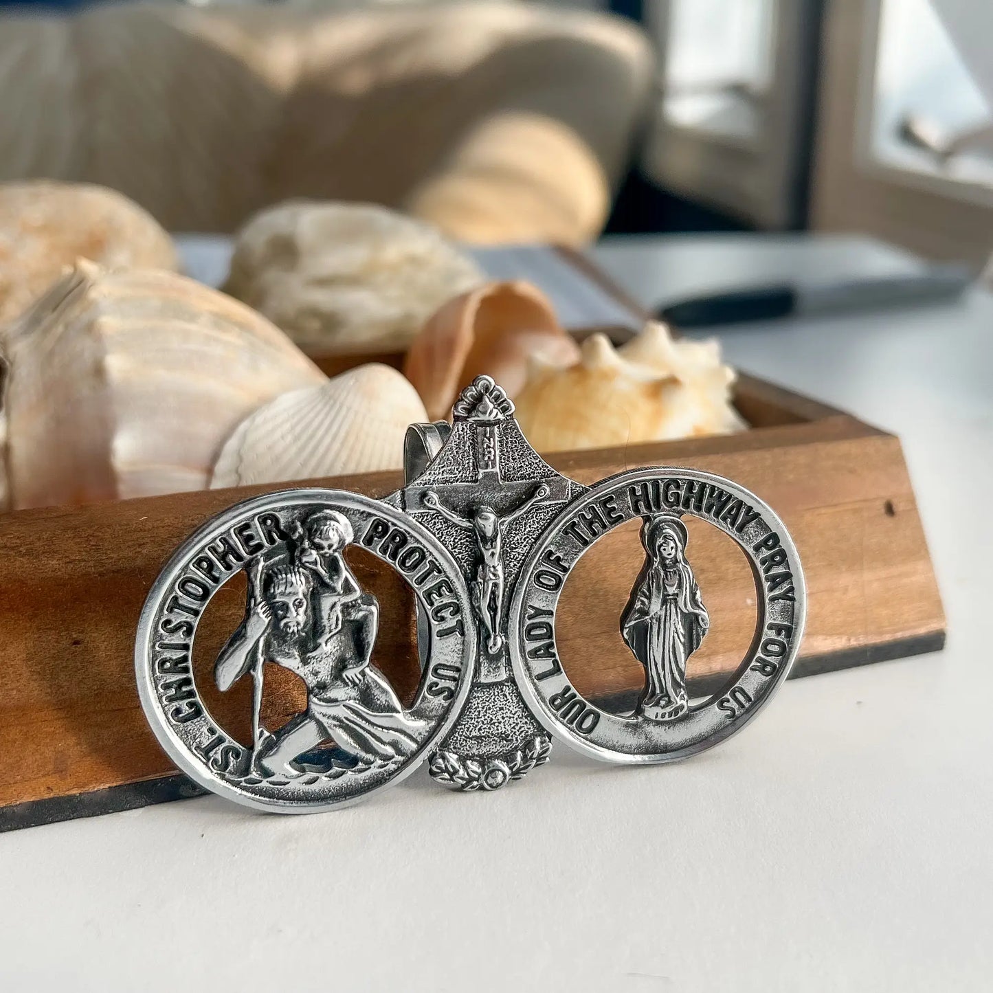 St. Christopher & Our Lady of the Highway Visor Clip
