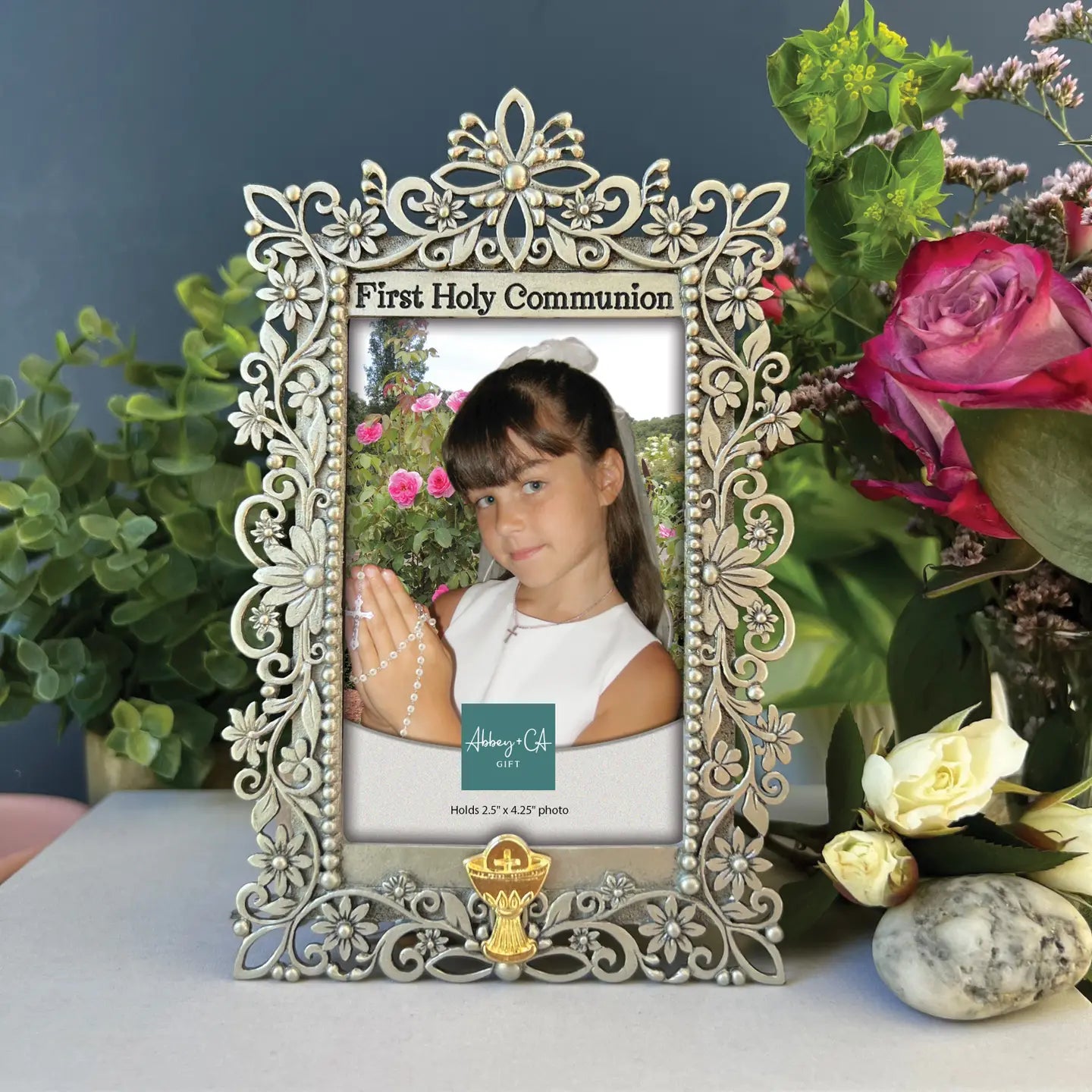 First Holy Communion Floral Picture Frame