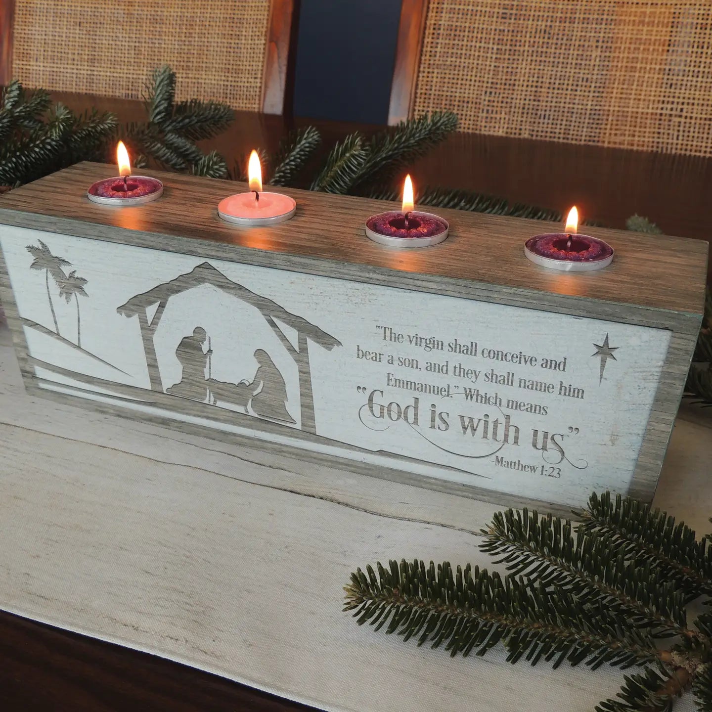 Advent Block Candle Holder