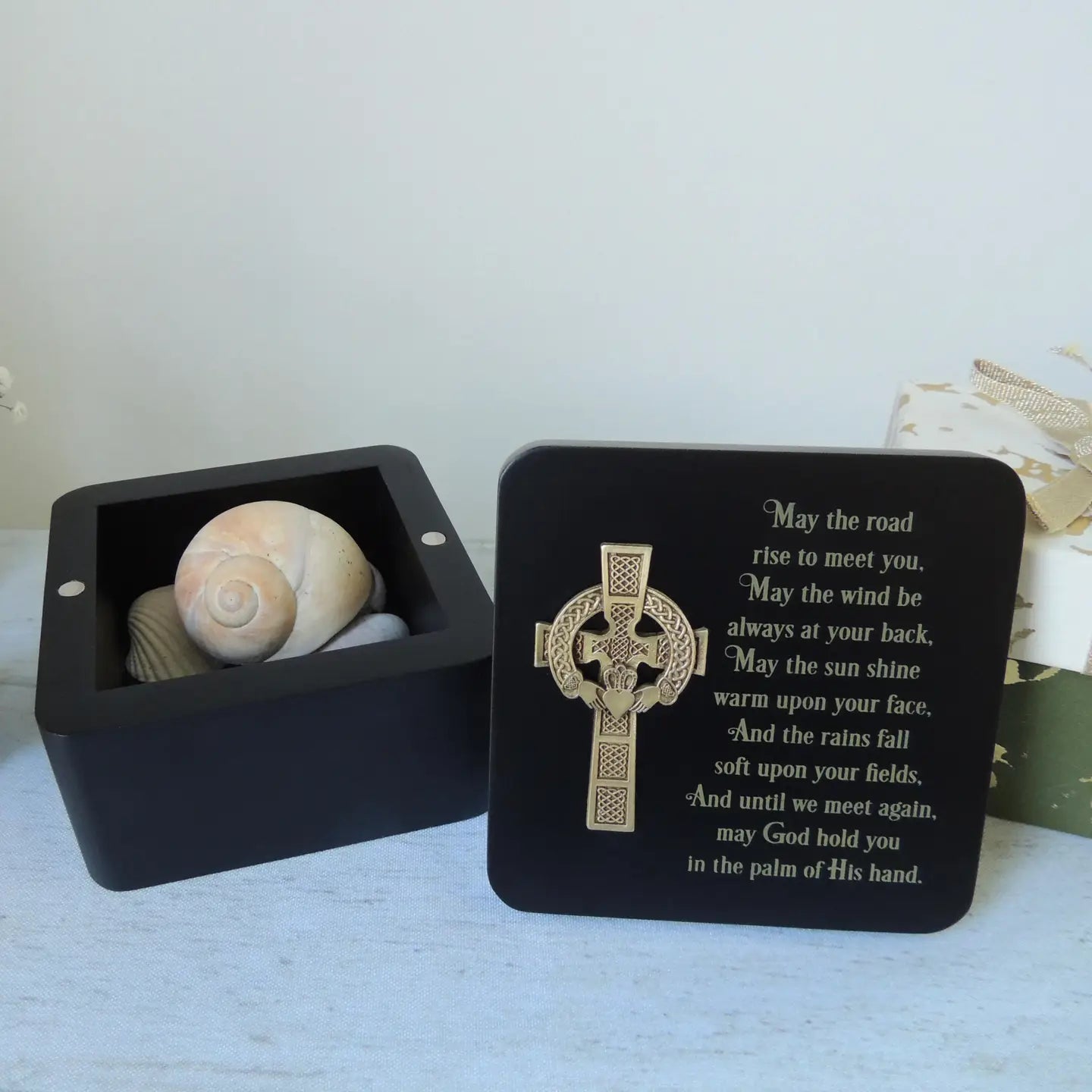 Irish Claddagh Cross Keepsake Box