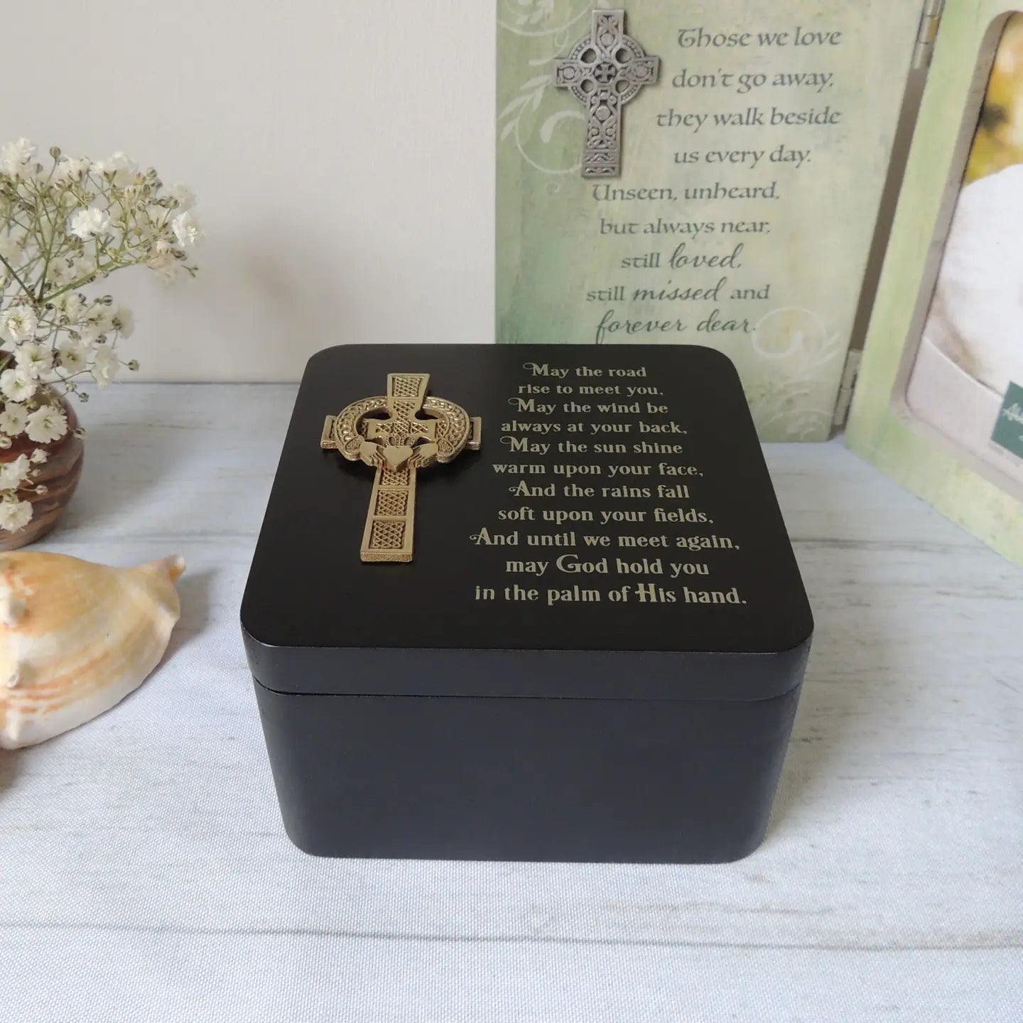 Irish Claddagh Cross Keepsake Box