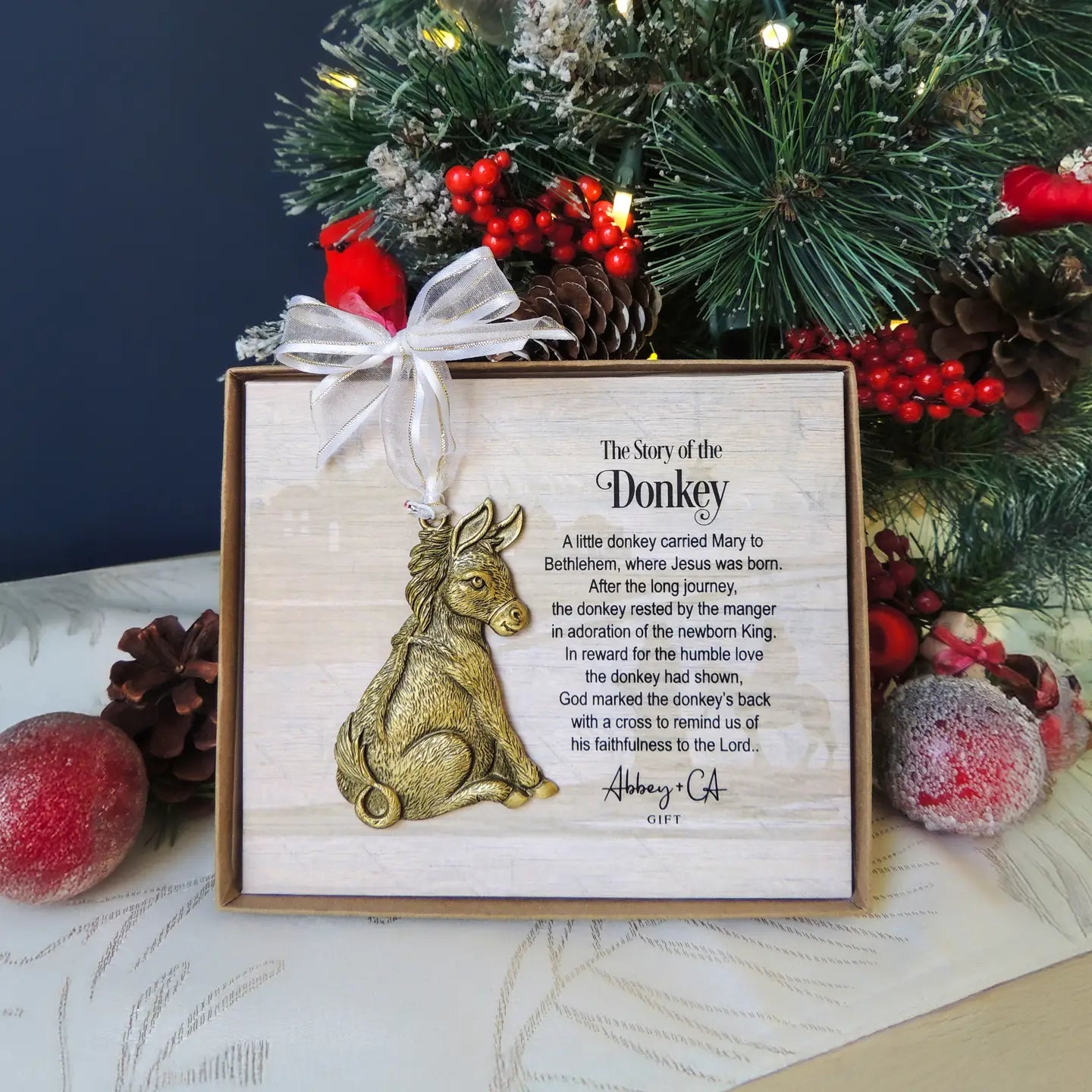Christmas Donkey Story Ornament