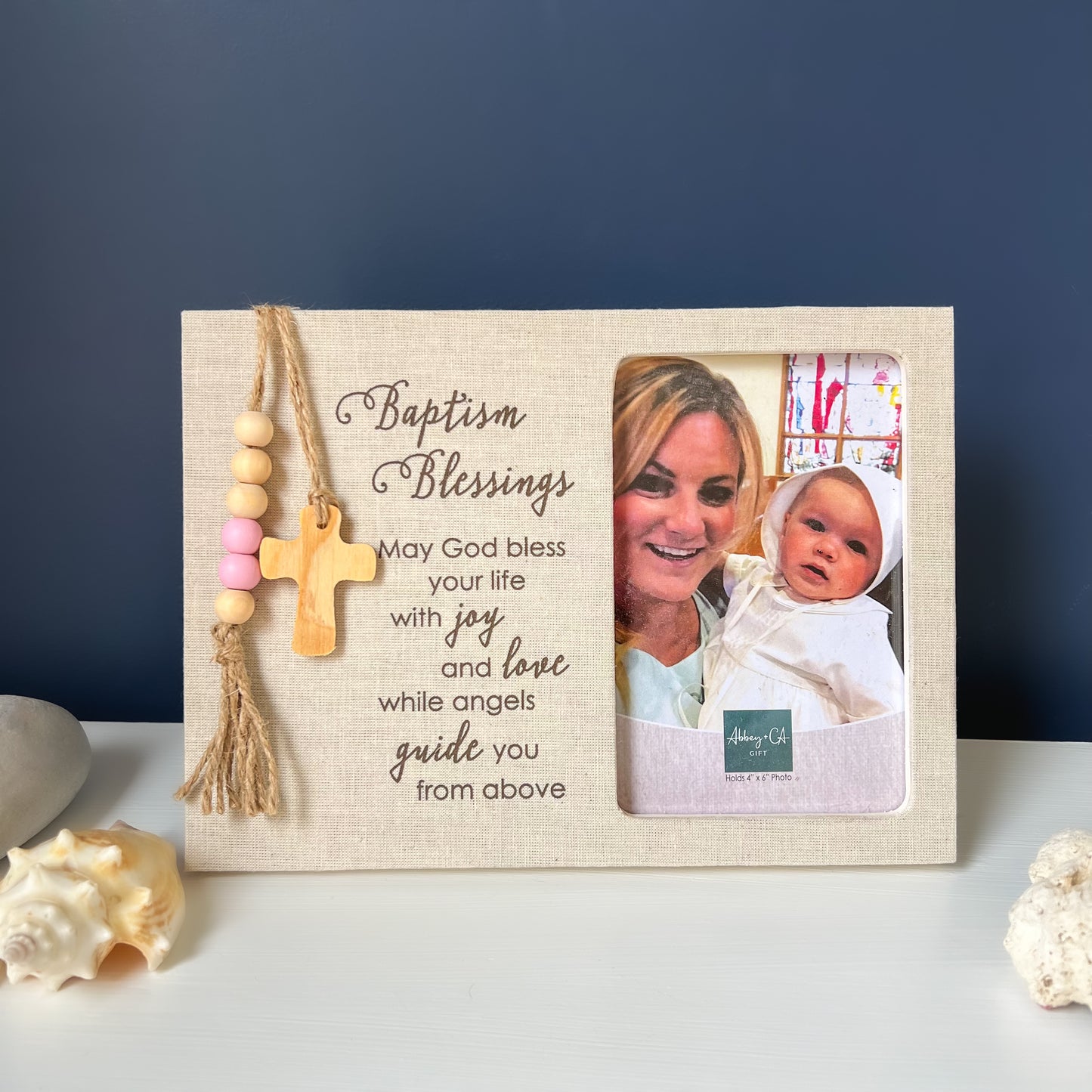 Baptism Fabric Picture Frame