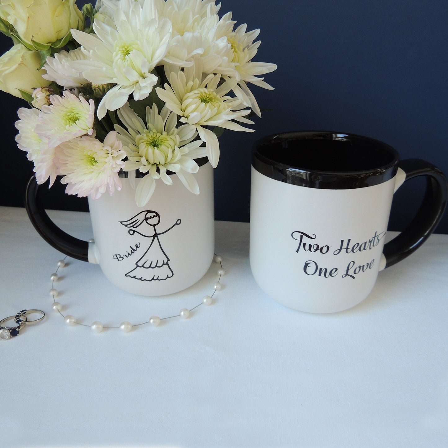 Bride & Groom Contemporary Mug Set