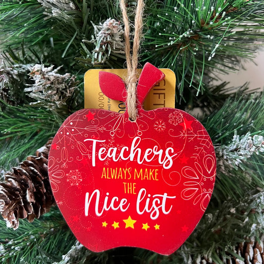 Teacher Gift Card Holder Apple Ornament