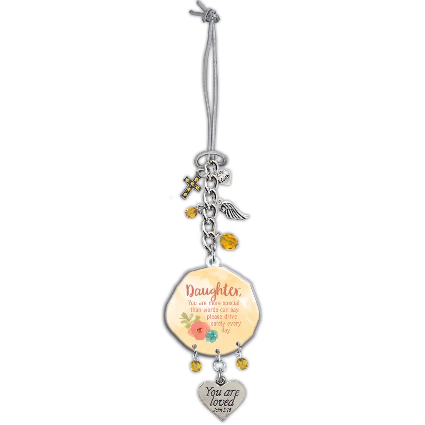 Daughter You Are Loved Car Charm