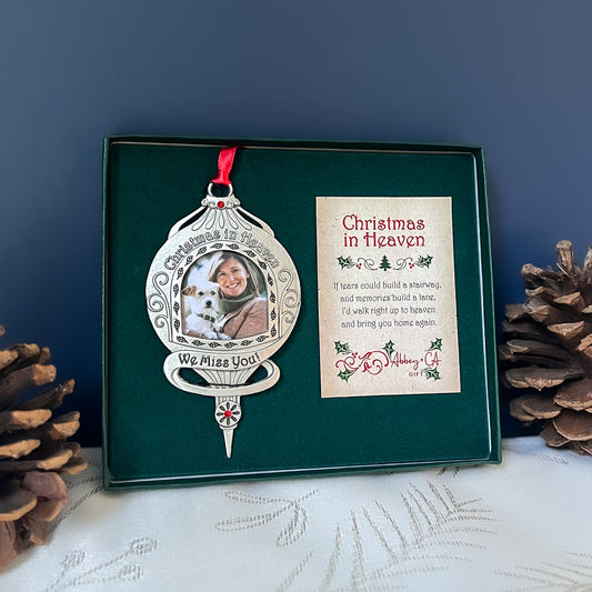 Christmas In Heaven Memorial Photo Ornament