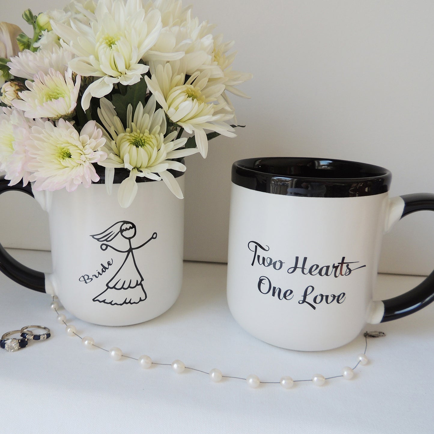 Bride & Groom Contemporary Mug Set