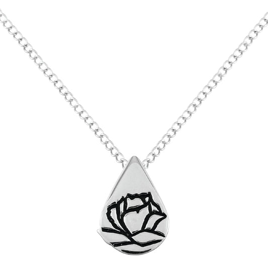Sterling Silver Memorial Tear Pendant Necklace