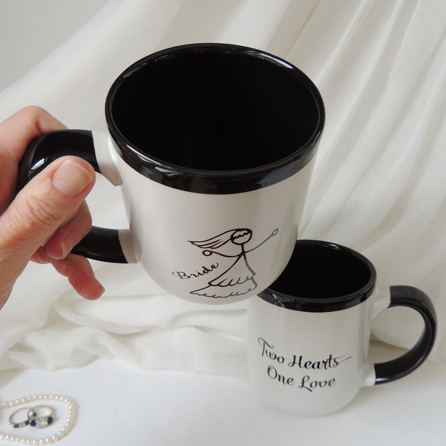 Bride & Groom Contemporary Mug Set