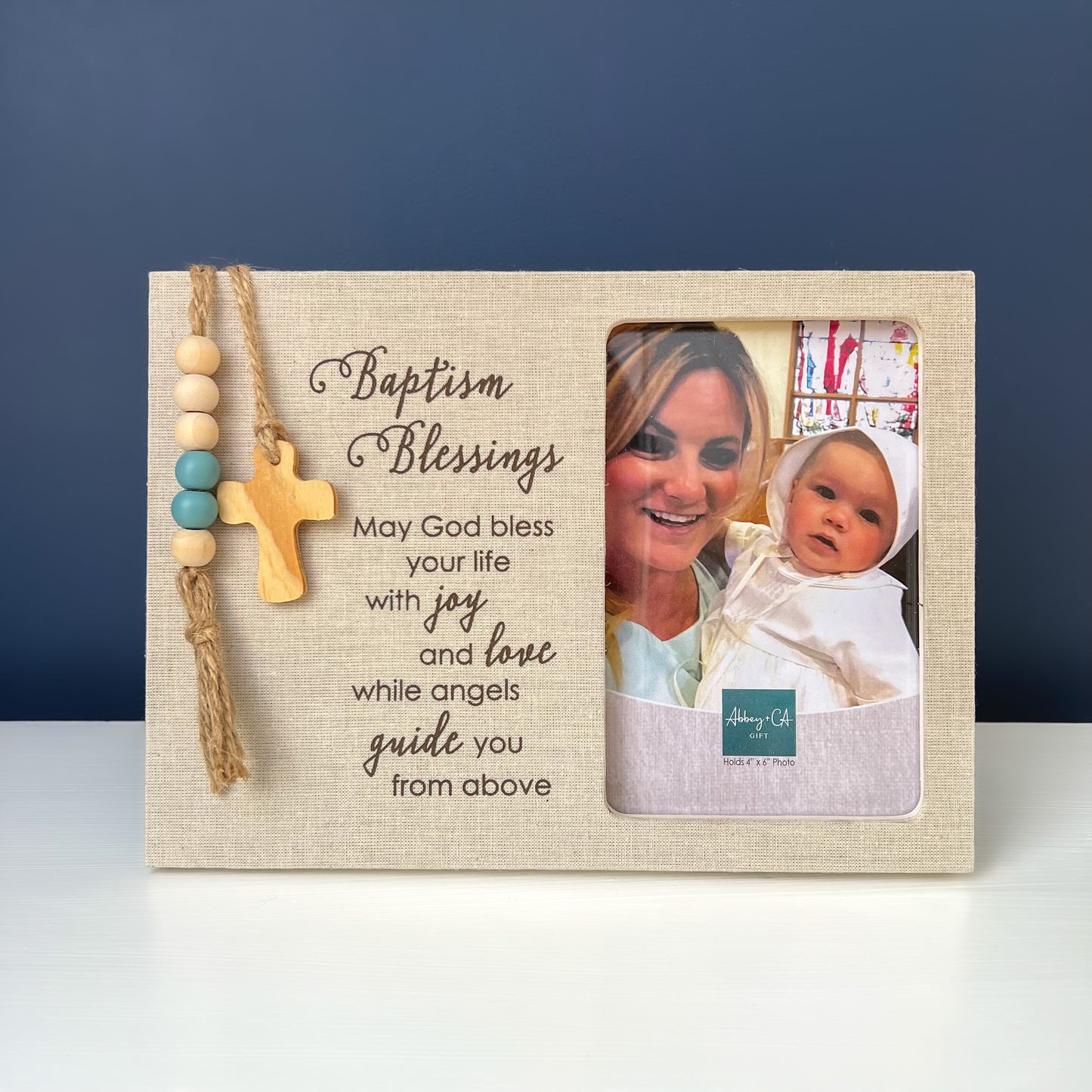 Baptism Fabric Picture Frame