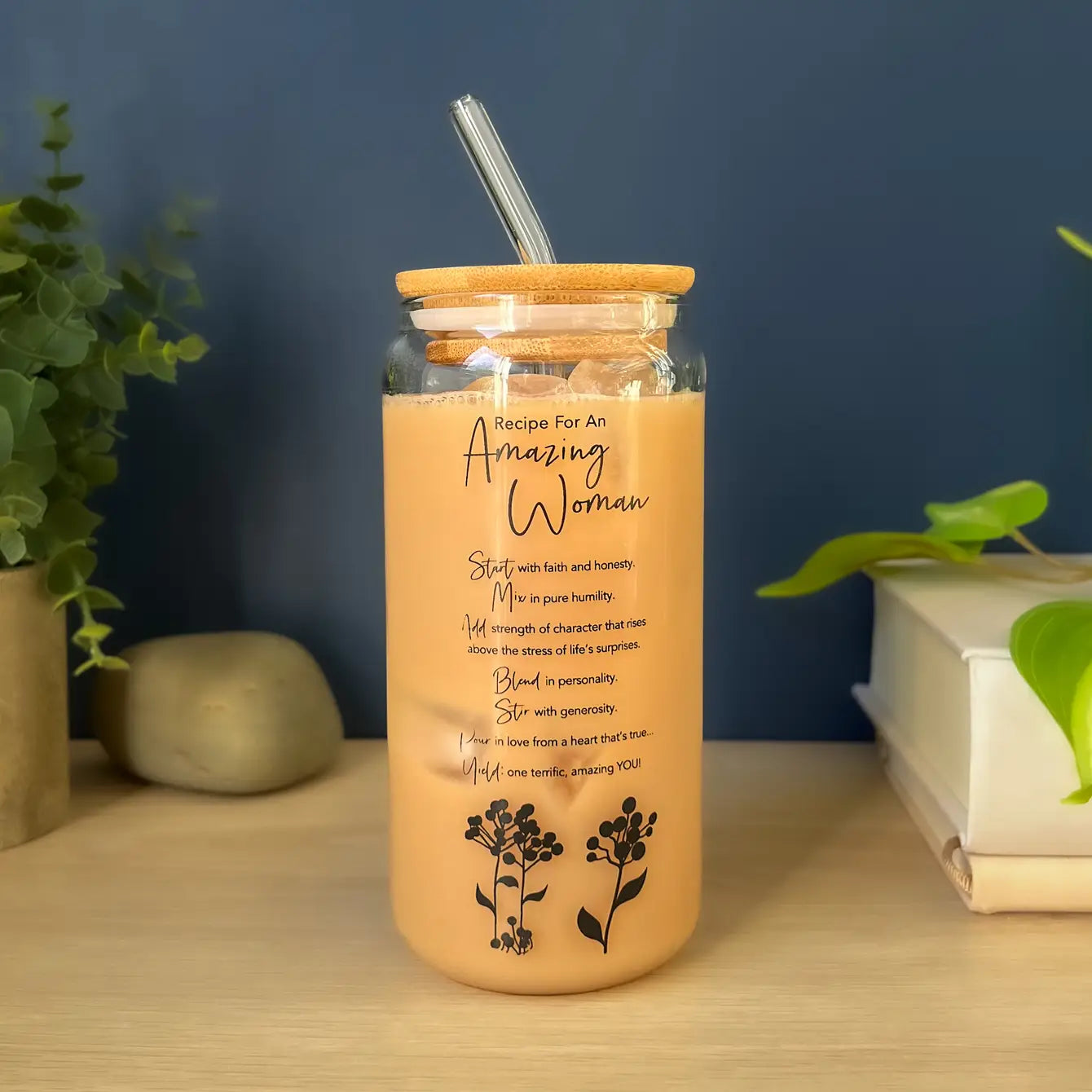 Glass Sipper Cups with Straw Lids