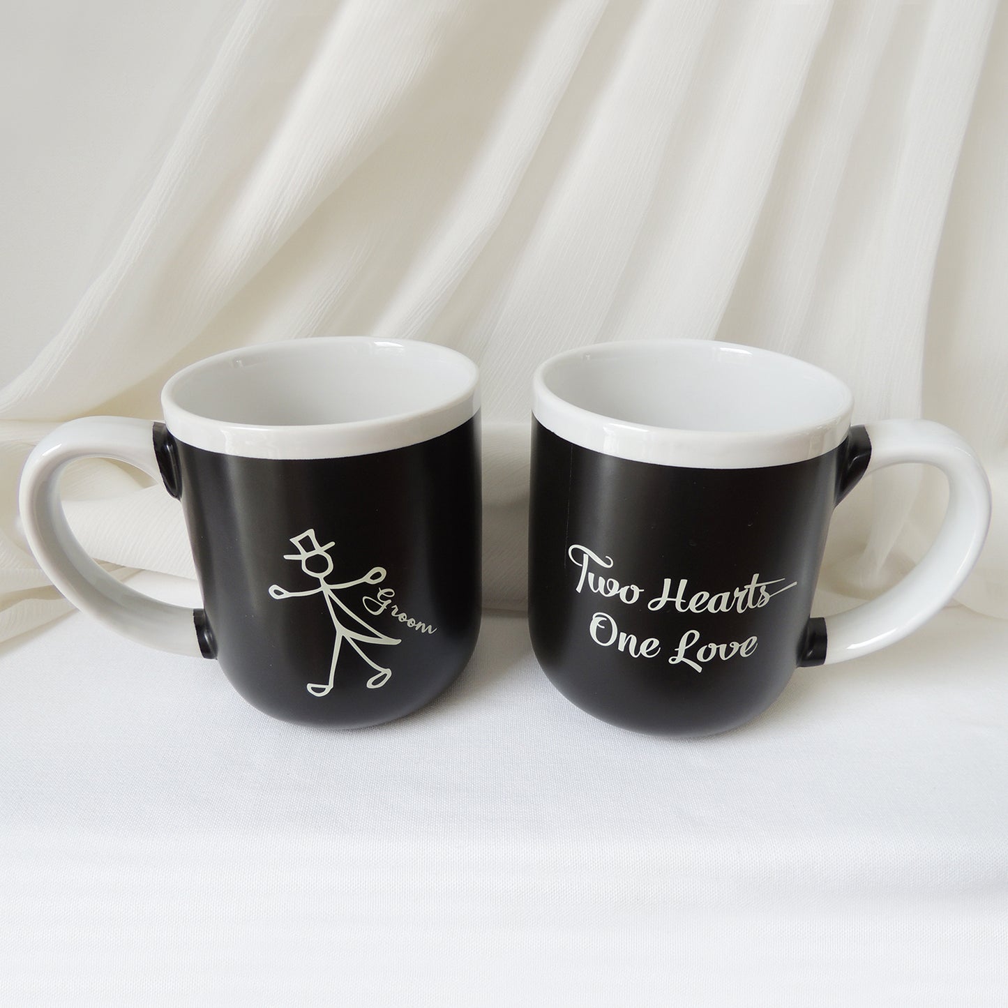 Bride & Groom Contemporary Mug Set