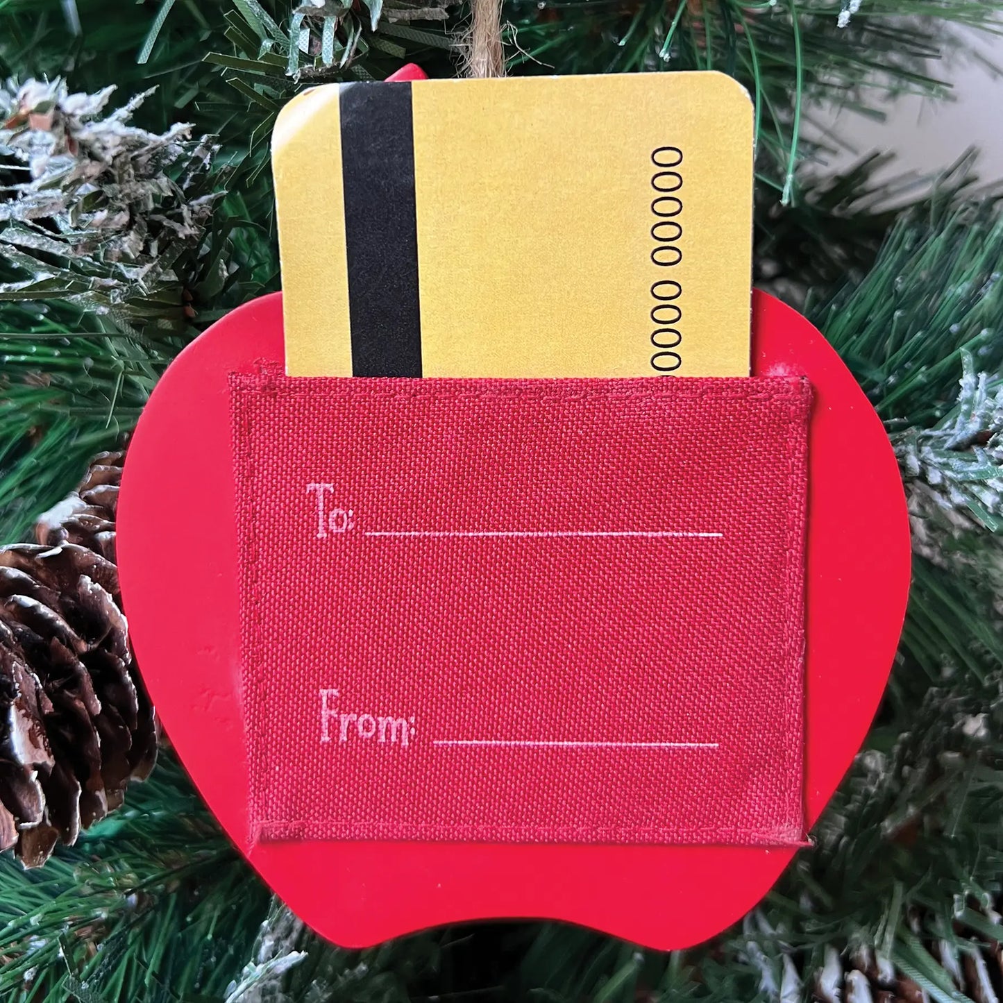 Teacher Gift Card Holder Apple Ornament