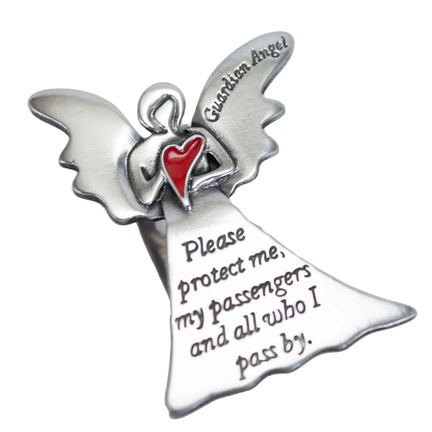 Guardian Angel Red Heart Visor Clip