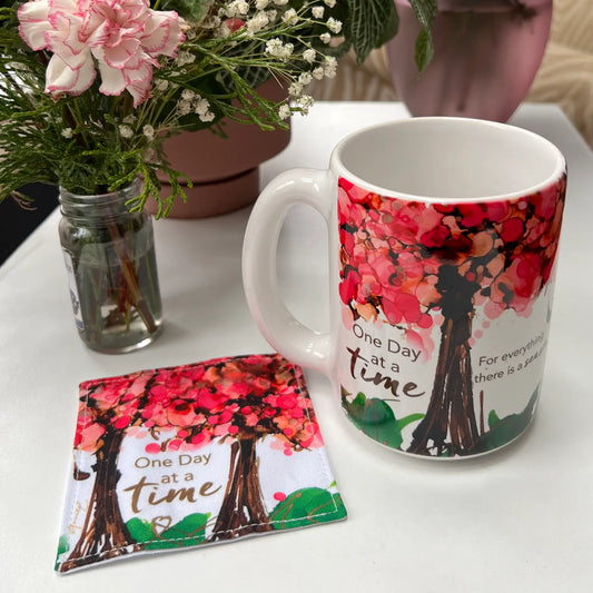 One Day At A Time Mug & Coaster Set