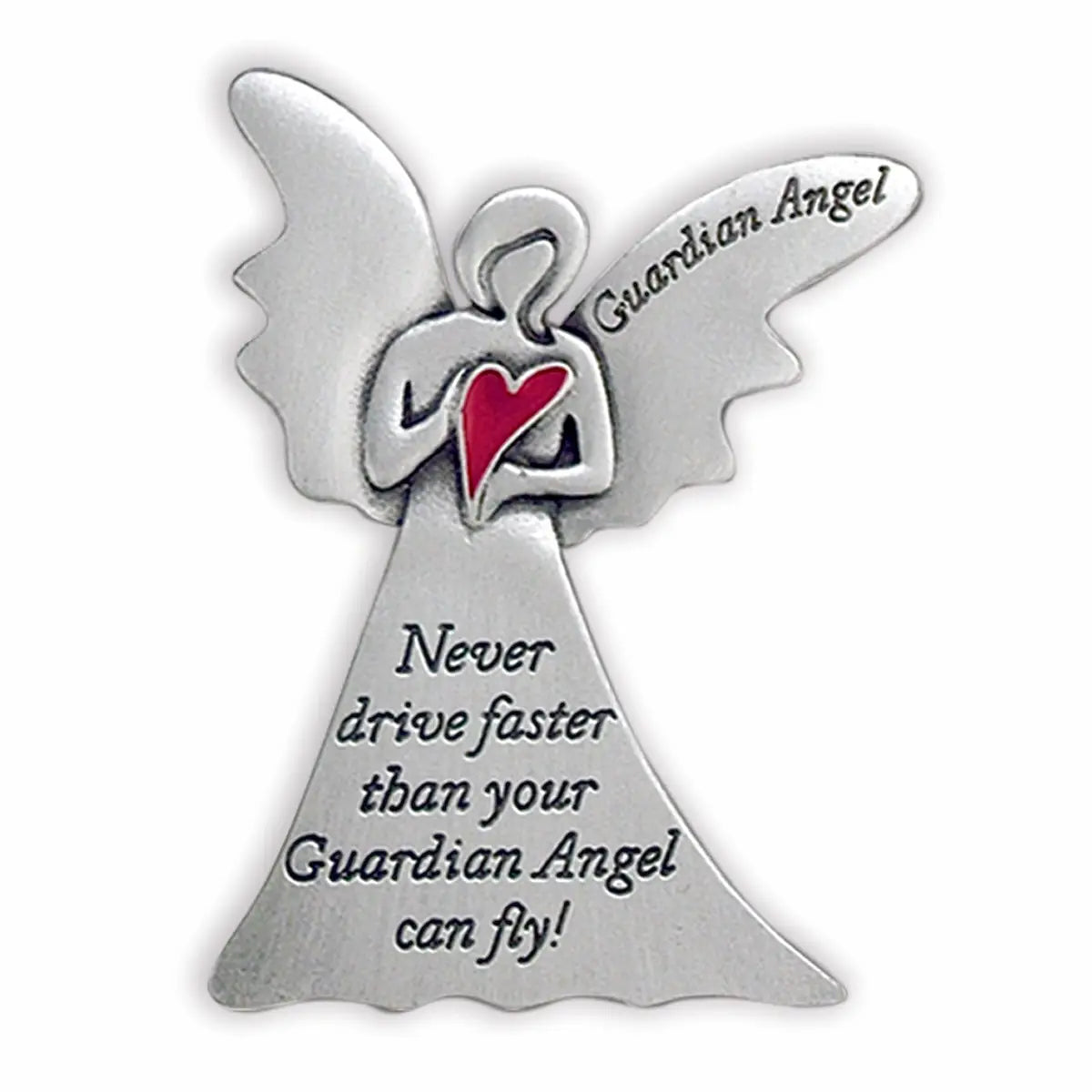 Guardian Angel Red Heart Visor Clip