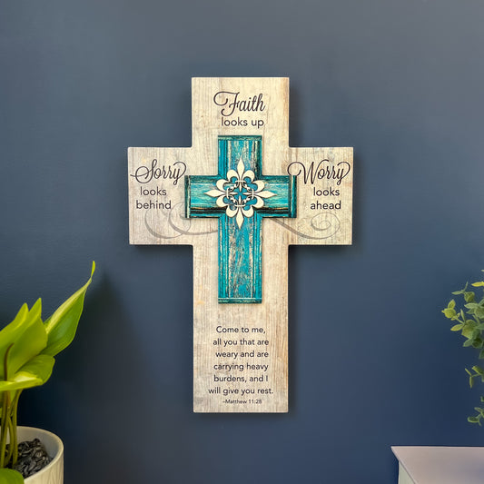 Faith Looks Up Wall Cross
