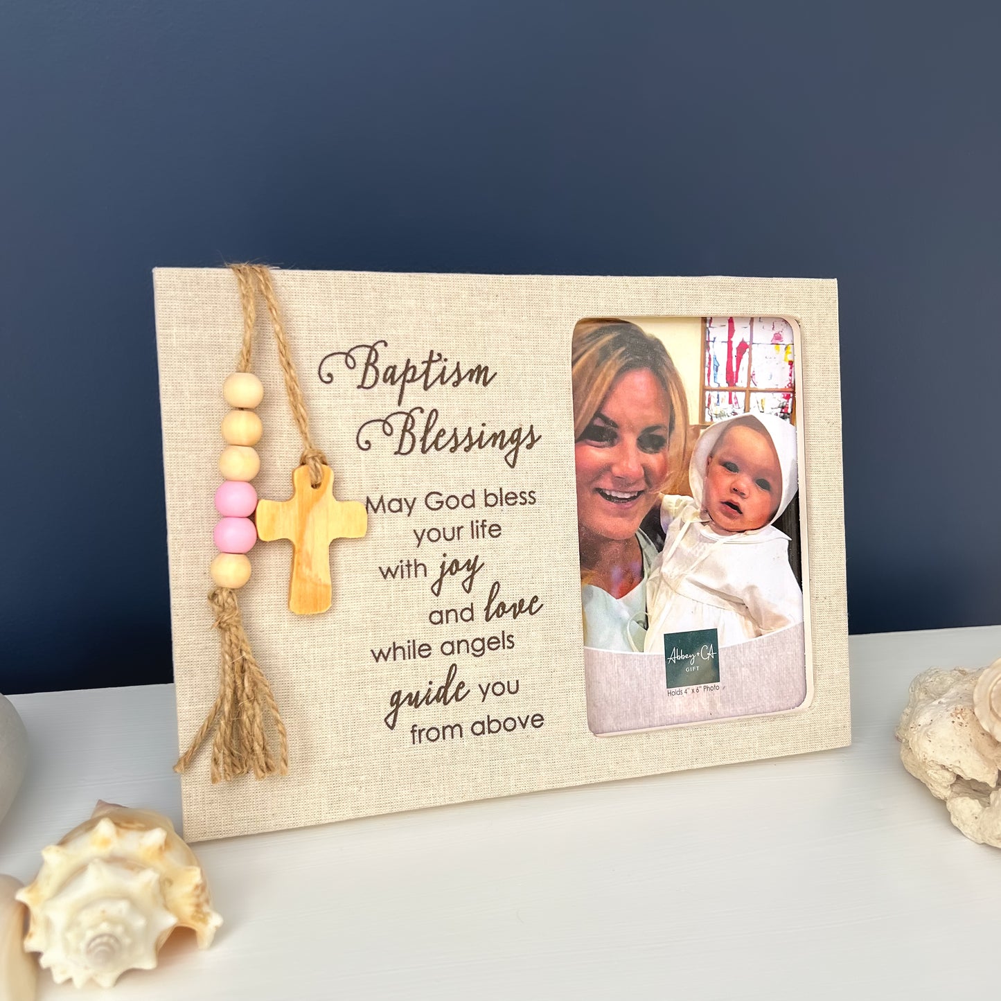 Baptism Fabric Picture Frame