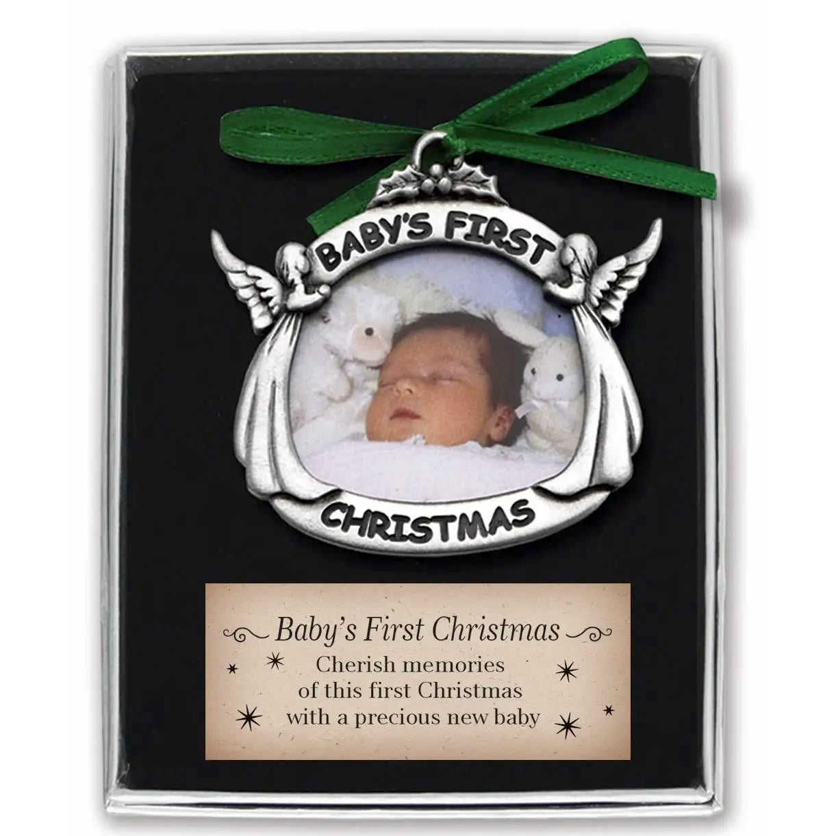 Babys First Christmas Angels Photo Ornament