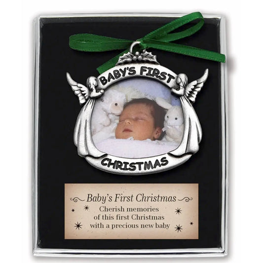 Babys First Christmas Angels Photo Ornament