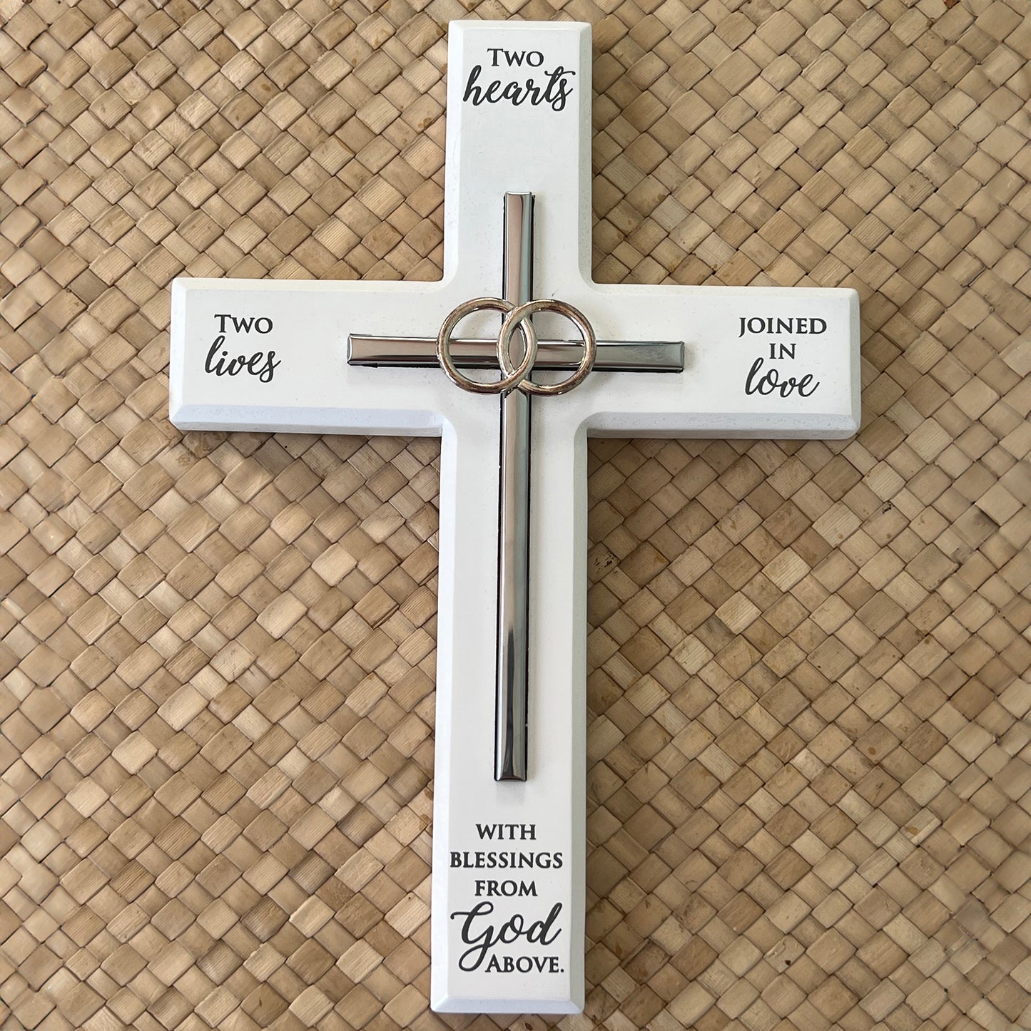 Two Hearts Wedding Wall Cross