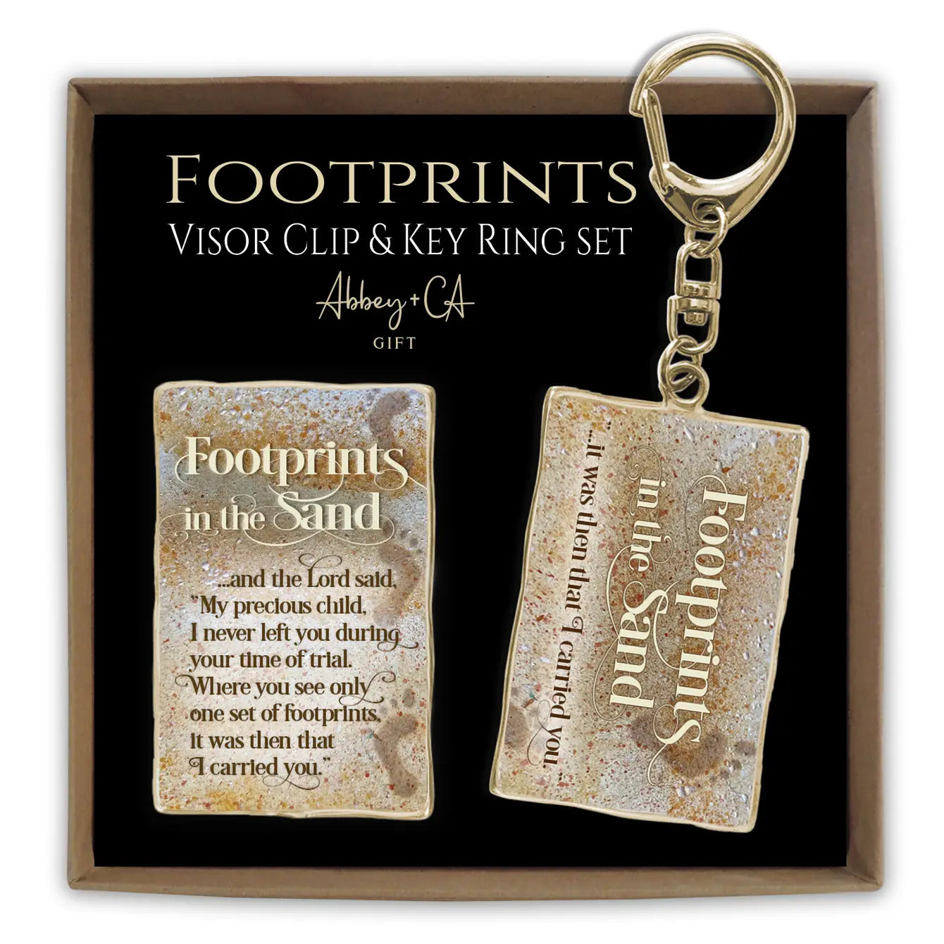 Footprints Visor Clip & Key Ring Set