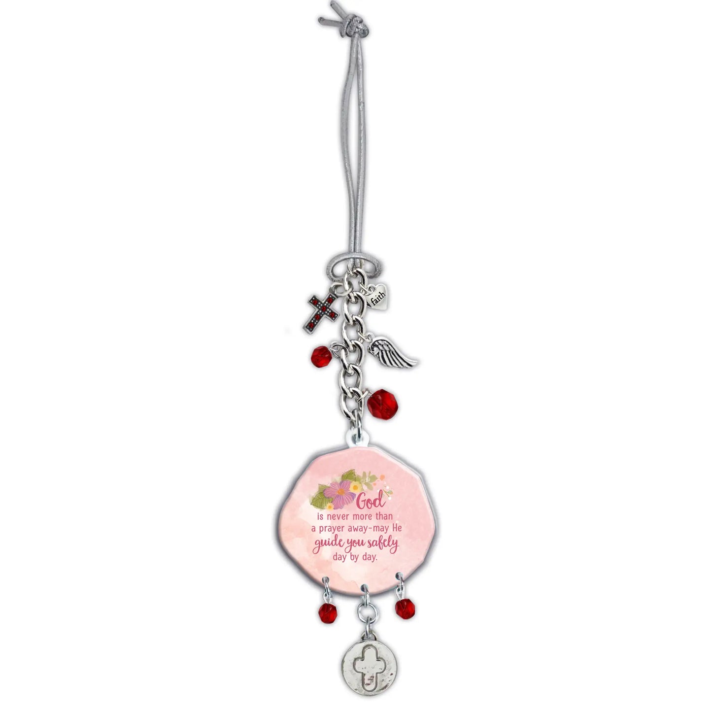 God Is Never More Than a Prayer Away Car Charm