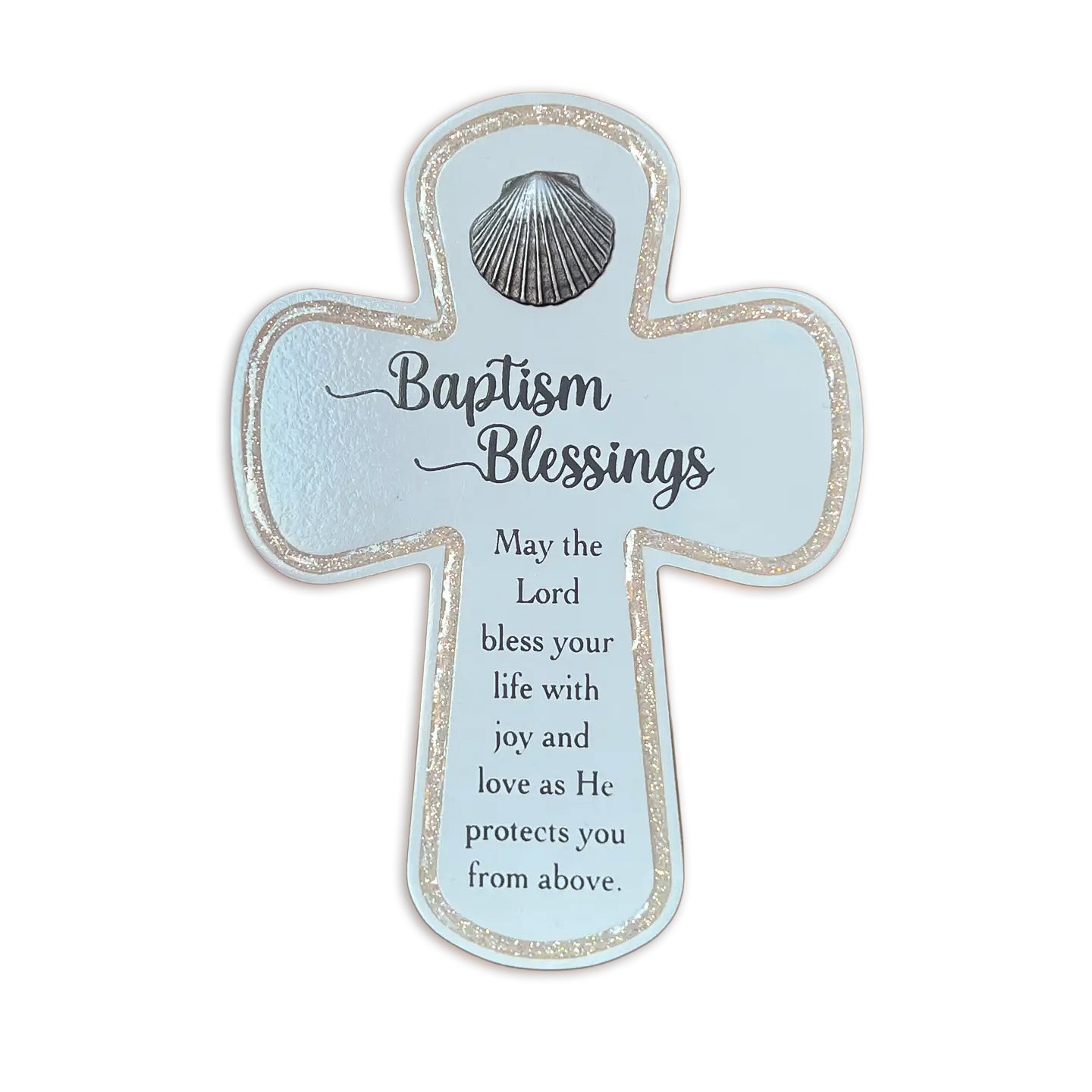 Baptism Blessings Glitter Standing Cross