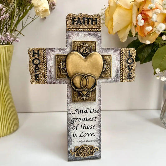 Faith Hope Love Wedding Wall Cross