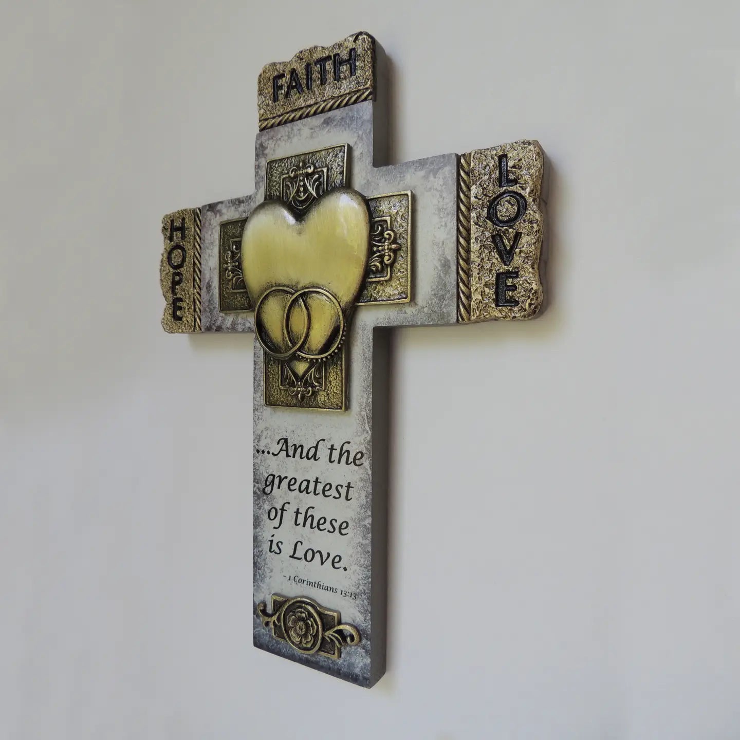 Faith Hope Love Wedding Wall Cross