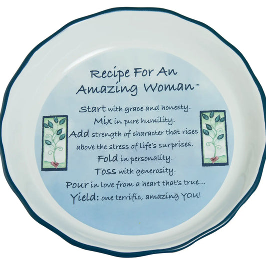 Blue Amazing Woman Pie Plate