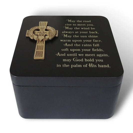 Irish Claddagh Cross Keepsake Box 