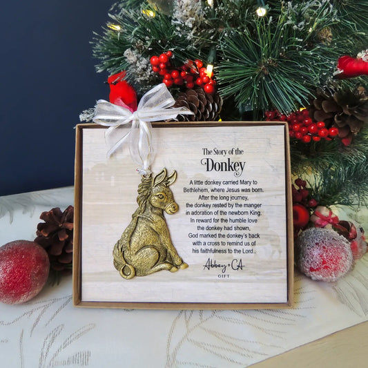 Christmas Donkey Story Ornament