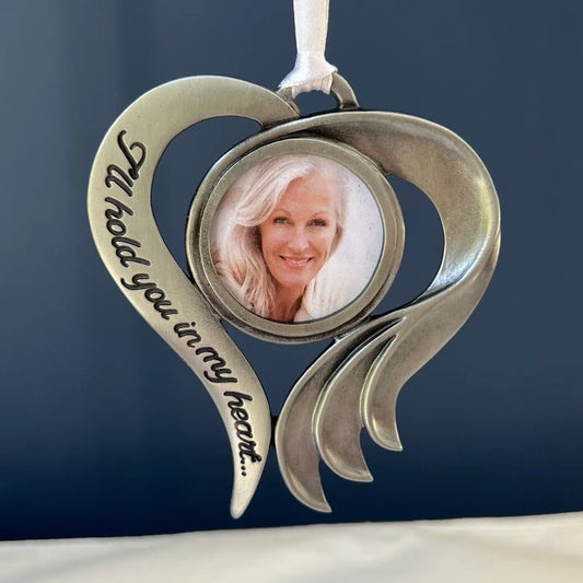 Sculpted Heart Photo Memorial Ornament